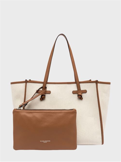 Shopping bag Marcella in canvas con profili in pelle GIANNI CHIARINI MARCELLA | BS6850CNVPANNA